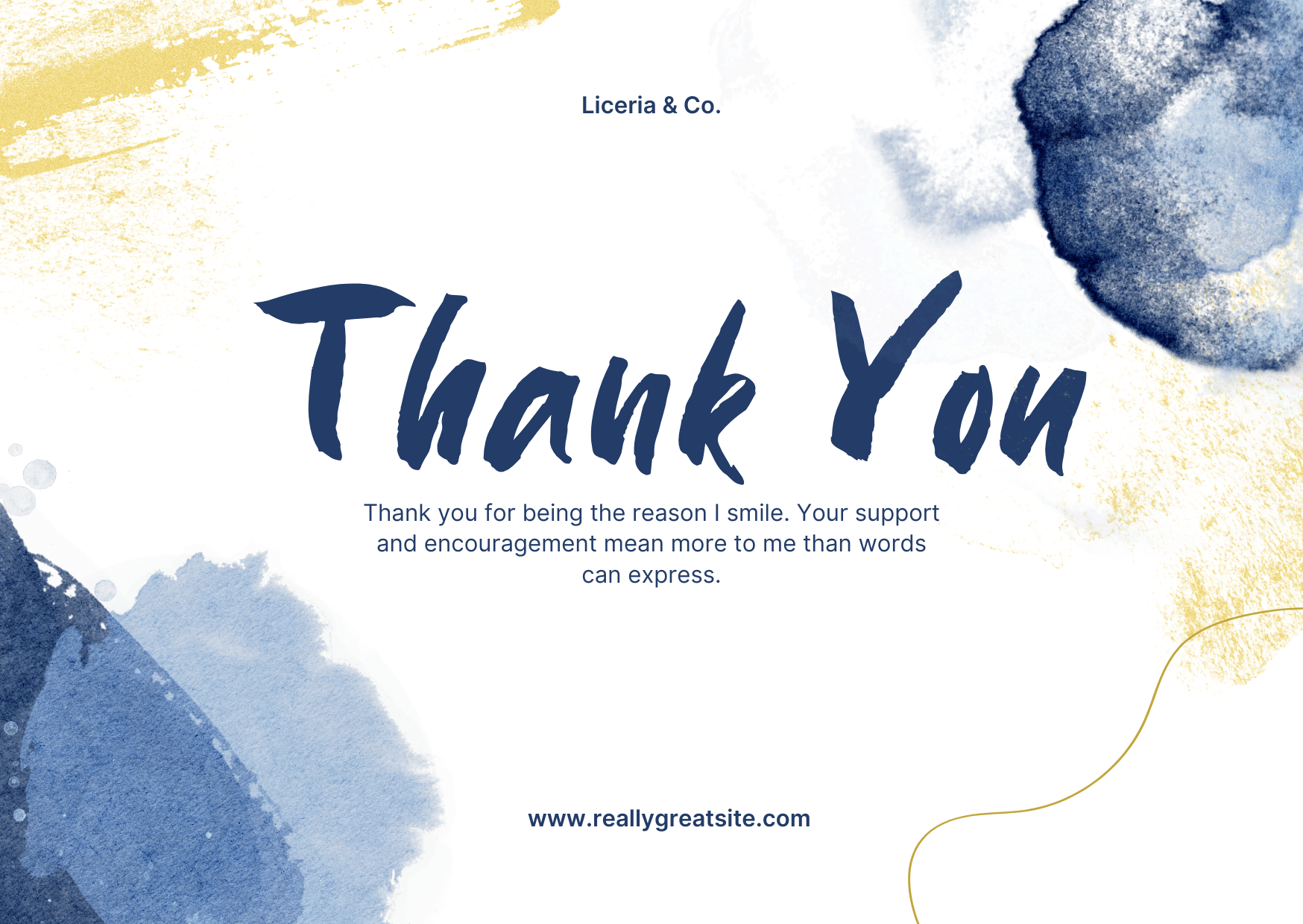 Watercolor Thank You Postcard