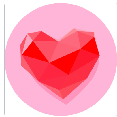 3D Heart Sticker